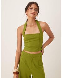 ASOS - Premium Ponte Halter Neck Top - Lyst