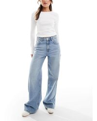 Pull&Bear - High Rise Wide Leg Jean - Lyst