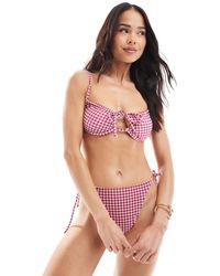 Brave Soul - – bügel-bikinioberteil mit vichykaromuster - Lyst