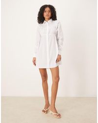 ASOS - Ruched Bust Detail Shirt Mini Dress - Lyst