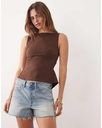 ASOS - Slash Neck Tie Back Tank Top - Lyst