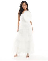 True Decadence - Tulle Corsage Tiered Maxi Dress - Lyst