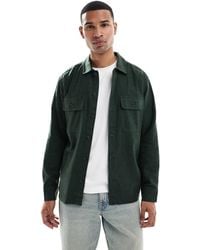 Jack & Jones - – hemdjacke aus angerautem stoff - Lyst