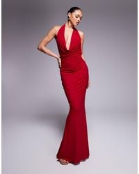 Murci - – exklusiv – neckholder-maxikleid aus netzstoff - Lyst