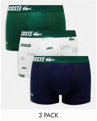 Lacoste - Confezione da 3 paia di boxer aderenti verdi - Lyst