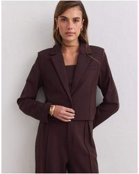 Aim'n - Blazer Corto Luxe Color Cioccolato - Lyst
