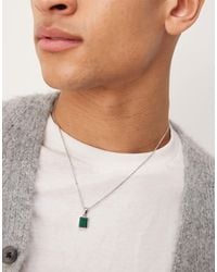 ASOS - – farbene festival-halskette mit anhänger mit malachit-halbedelstein - Lyst