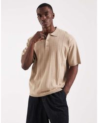 JJ Rebel - Rib Knit Polo Shirt - Lyst