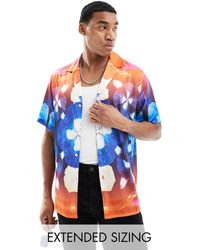 ASOS - – legeres hemd mit reverskragen und kaleidoskop-blumenprint - Lyst
