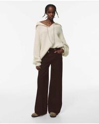Pull&Bear - Wide Leg Jeans With Crossover Waistband - Lyst