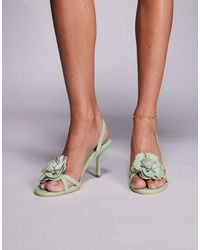 Public Desire - Hot Pu 3D Flower Sling Back Mid Heels - Lyst