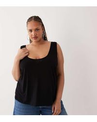 ASOS - Asos Design Curve Semi Sheer Plunge Scoop Neck Tank - Lyst