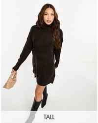 Brave Soul - Tall Ming Knitted Roll Neck Jumper Dress - Lyst