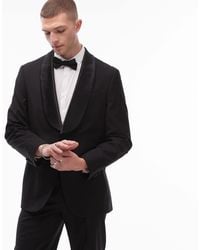 TOPMAN - Premium Boxy Wool Mix Shawl Tux Suit Jacket - Lyst
