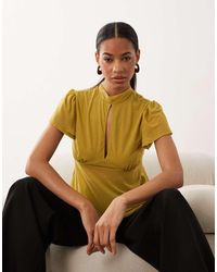 ASOS - Short Sleeve Top With Keyhole Detail - Lyst