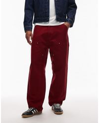 Carhartt - Pantaloni Ampi Rossi Con Ginocchia Doppiate - Lyst
