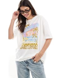 Billabong - T-shirt à imprimé wave up and stoke - crème - Lyst