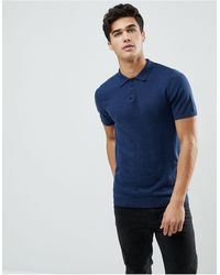 ASOS - Asos Knitted Muscle Fit Polo - Lyst