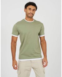 Brave Soul - Cotton Contrast Trim T-Shirt - Lyst