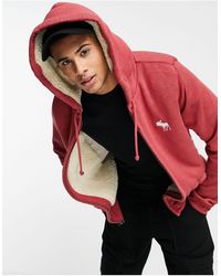 felpa rossa abercrombie