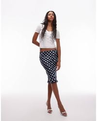 ASOS - Satin Lace Trim Bias Midi Skirt - Lyst