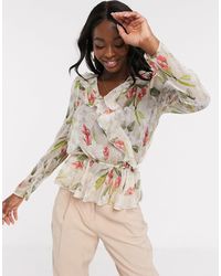 lipsy sequin wrap blouse