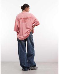 ASOS - Weekend Collective Icon Oversized T-shirt With Red Bold Font Back Graphic - Lyst
