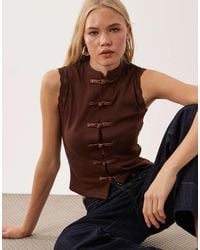 Miss Selfridge - Mandarin Inspired Vest Top - Lyst
