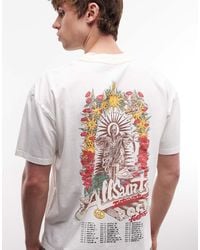 AllSaints - Roque Short Sleeve Graphic Logo T-shirt With Back Print - Lyst