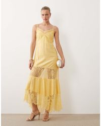 ASOS - Lace Insert Hanky Hem Maxi Dress - Lyst
