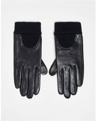 ASOS – touchscreen-handschuhe aus leder - Schwarz