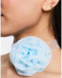ASOS - Choker Necklace With Corsage Organza Ribbon Detail - Lyst