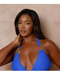 Moda Minx Curve - X Alessa Tyrrell-Charles Triangle Bikini Top With Molten Hardware Detail - Lyst