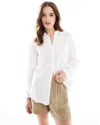 Jdy - Camisa Blanca De Corte Holgado De Bambula De (Parte De Un Conjunto) - Lyst