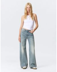 Weekday - Paz - jean ample à taille mi-haute - délavé - Lyst