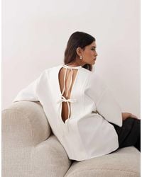 ARRANGE - Boxy Seam Top With Tie Back Detail - Lyst