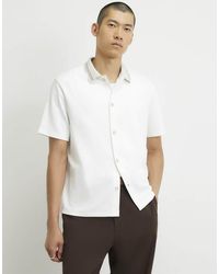 River Island - Regular Fit Cotton Buttoned Shirt - Lyst