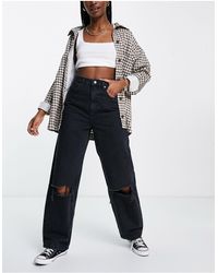 TOPSHOP - Jean baggy avec déchirures aux genoux - délavé - Lyst