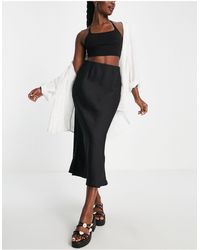 New Look - Satin Bias Midi Skirt - Lyst