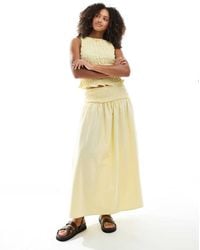 ASOS - Linen Blend Shirred Waist Maxi Skirt - Lyst