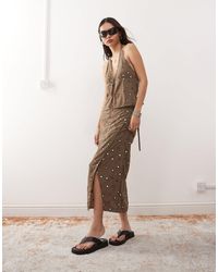 Weekday - Co-Ord Wrap Midi Skirt With Mirror Sequin Embellishment - Lyst