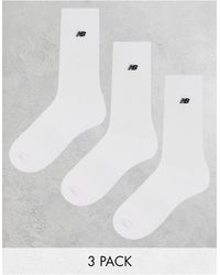 New Balance - Embroidered Logo Crew Socks 3 Pack - Lyst