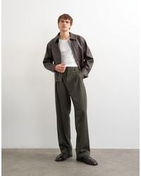 TOPMAN - Wide Leg Herringbone Stripe Trouser - Lyst