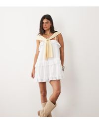 The Frolic - Exclusive Dobby Cotton Frill Detail Cami Mini Dress - Lyst