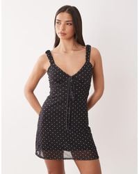 ASOS - Cap Sleeve With Tie Detail Mini Dress - Lyst