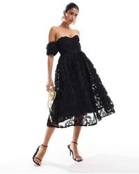 True Decadence - Bardot Bust Cup Midi Dress - Lyst