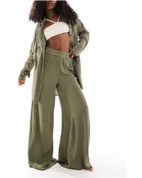 South Beach - Southbeach - pantaloni oversize da mare color oliva - Lyst
