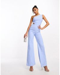 Vesper - One Shoulder Wide Leg Jumpsuit - Lyst