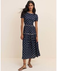 Nobody's Child - Polka Dot Tiered Dara Midi Dress - Lyst