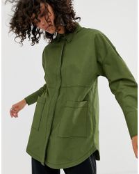 ASOS Camisa extragrande con pespuntes en contraste - Verde